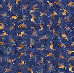 Buck Wild - Blue - Deer Silhouettes - 30806N - Qt Fabrics