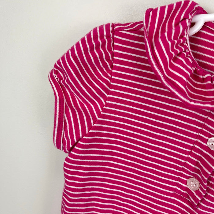 Busy Bees Eliza Ruffle Polo Pink Stripes 8