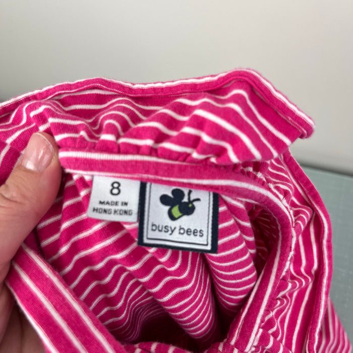 Busy Bees Eliza Ruffle Polo Pink Stripes 8