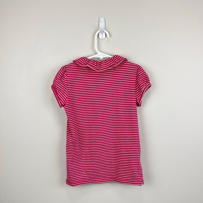 Busy Bees Eliza Ruffle Polo Pink Stripes 8
