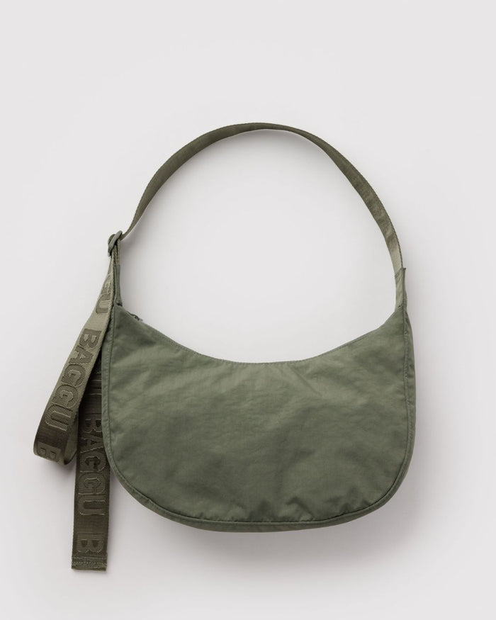 Caper Medium Nylon Crescent Bag | BAGGU | Medium Nylon Crescent Bag