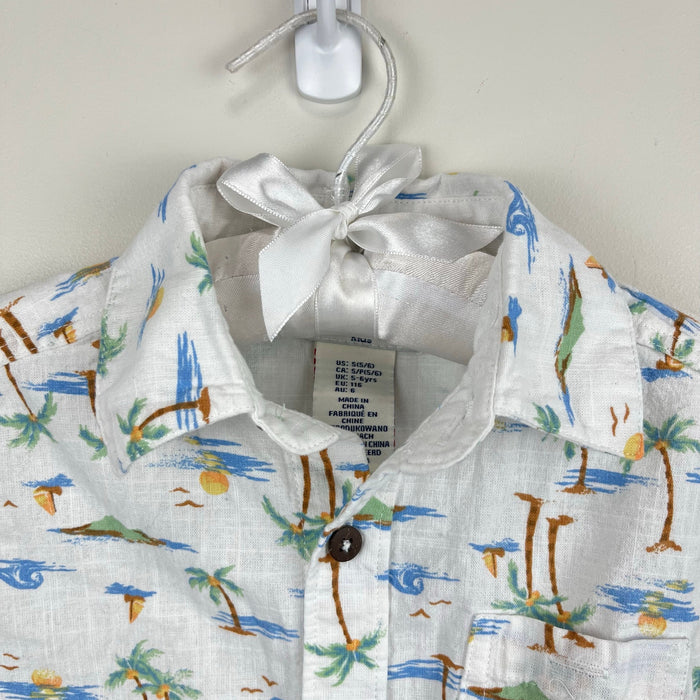 Caribbean Joe Kids Short Sleeve Collared Beach Shirt S 5/6