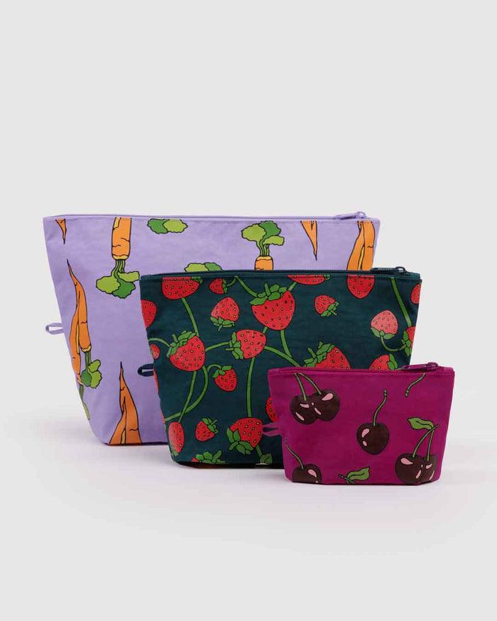 Carrots & Berries Go Pouch Set | BAGGU | Go Pouch Set