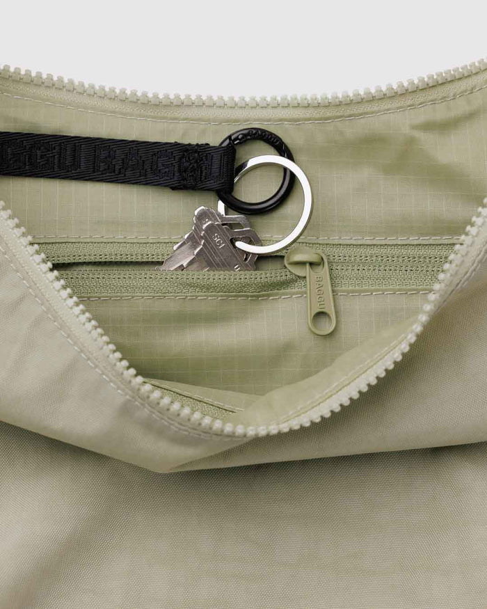 Celadon Medium Nylon Crescent Bag | BAGGU | Medium Nylon Crescent Bag