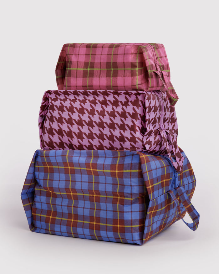Check Mix 3D Zip Set | BAGGU | 3D Zip Set