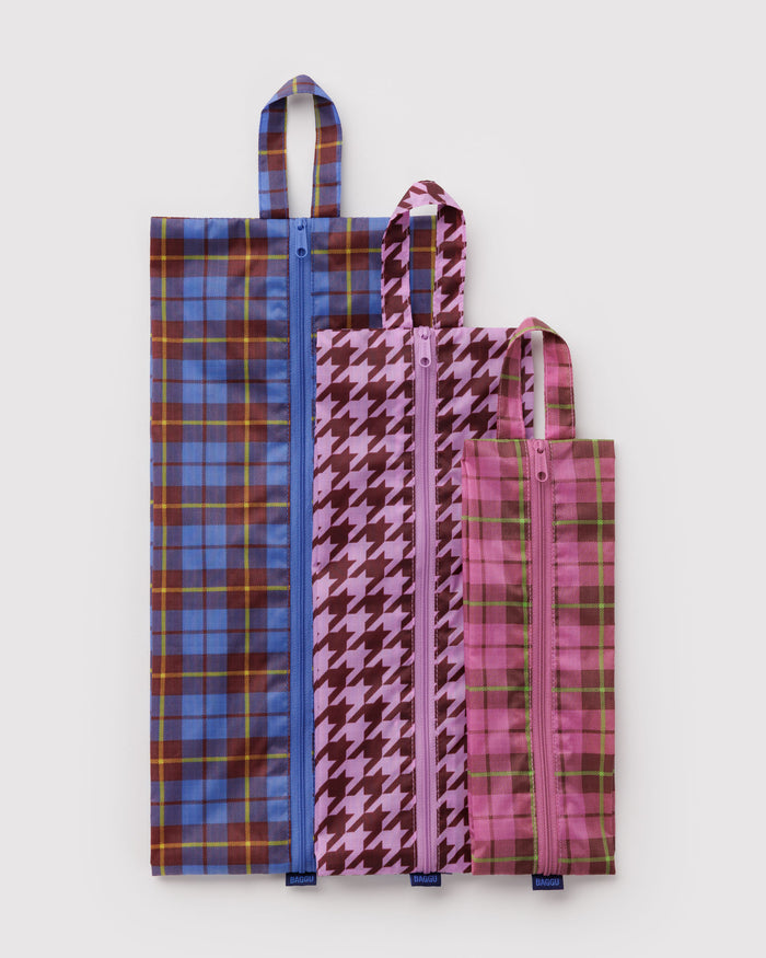 Check Mix 3D Zip Set | BAGGU | 3D Zip Set
