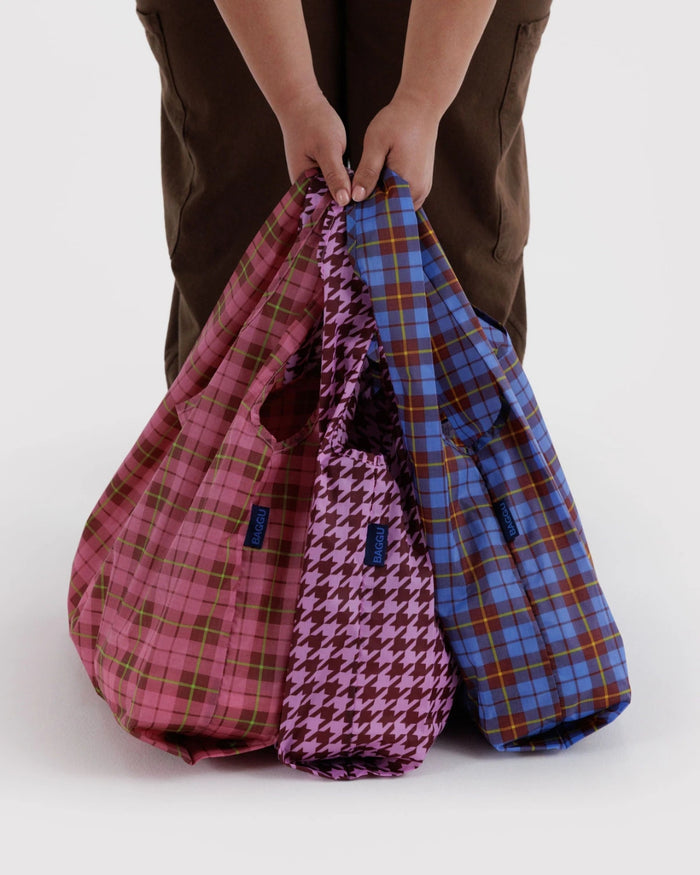 Check Mix Standard Baggu Set of 3 | BAGGU | Standard Baggu Set of 3