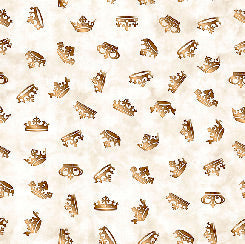 Checkmate - Crowns - Off White  -Qt Fabrics - 28665-E