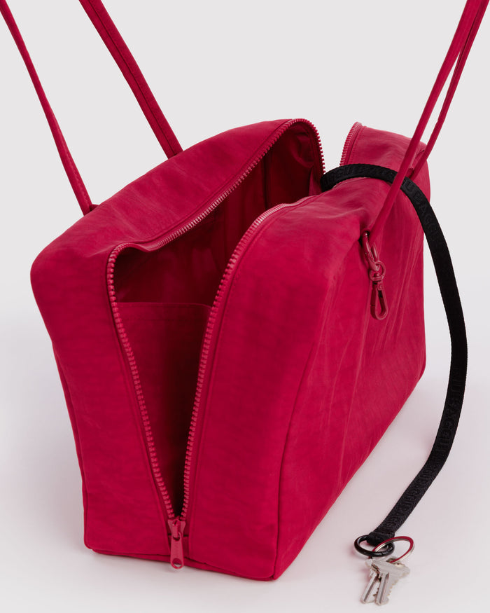 Cherry Medium Nylon Bowler Bag | BAGGU | Medium Nylon Bowler Bag