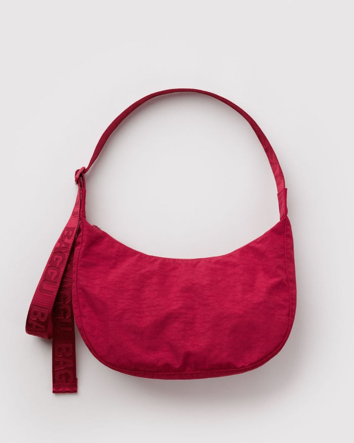 Cherry Medium Nylon Crescent Bag | BAGGU | Medium Nylon Crescent Bag