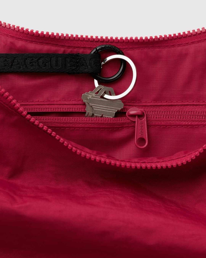 Cherry Medium Nylon Crescent Bag | BAGGU | Medium Nylon Crescent Bag