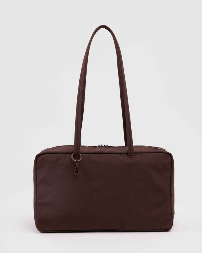 Coffee Medium Nylon Bowler Bag | BAGGU | Medium Nylon Bowler Bag