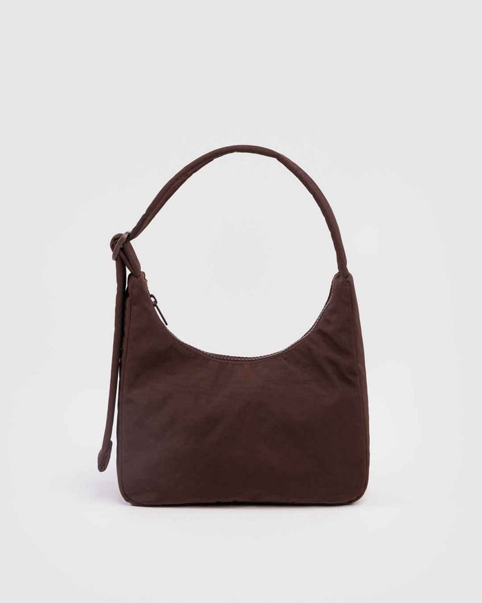 Coffee Mini Nylon Shoulder Bag | BAGGU | Mini Nylon Shoulder Bag