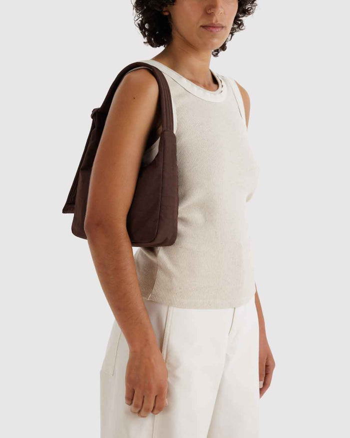 Coffee Mini Nylon Shoulder Bag | BAGGU | Mini Nylon Shoulder Bag