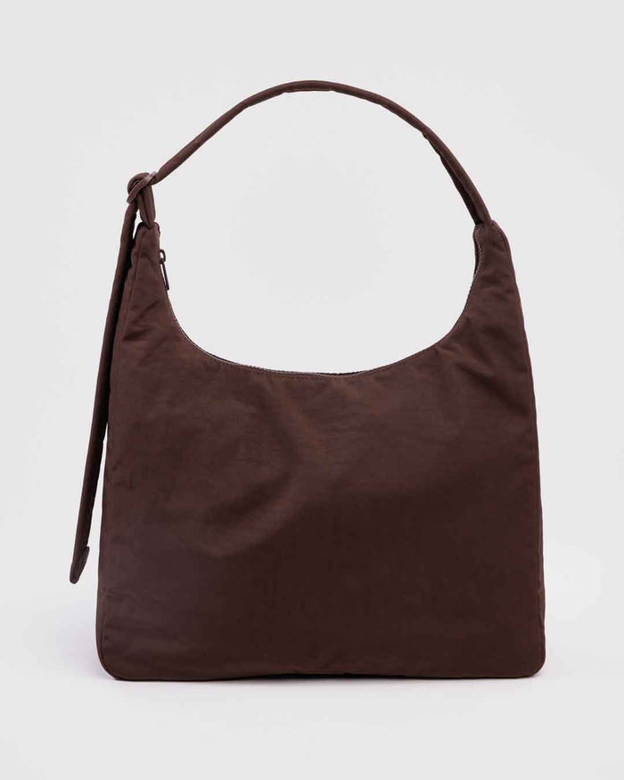 Coffee Nylon Shoulder Bag | BAGGU | Nylon Shoulder Bag
