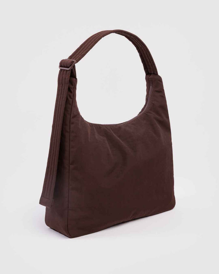 Coffee Nylon Shoulder Bag | BAGGU | Nylon Shoulder Bag