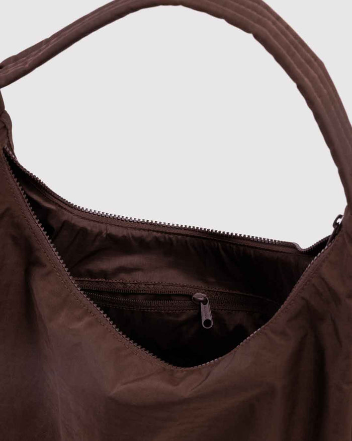 Coffee Nylon Shoulder Bag | BAGGU | Nylon Shoulder Bag