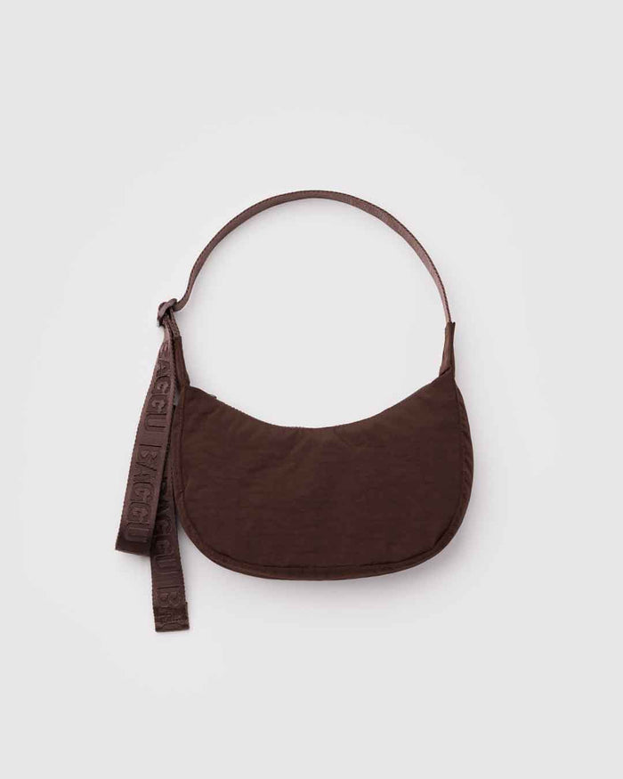 Coffee Small Nylon Crescent Bag | BAGGU | Small Nylon Crescent Bag