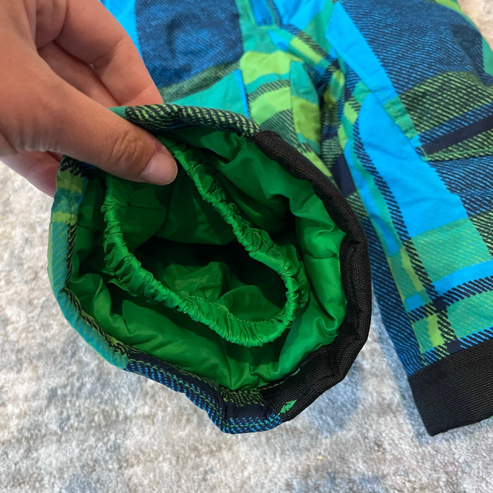 Columbia Blue Green Plaid Snow Bib Overalls 2T