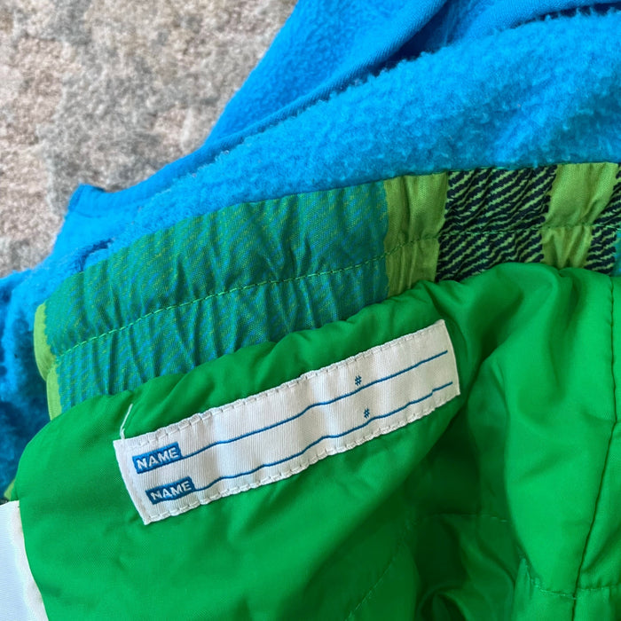 Columbia Blue Green Plaid Snow Bib Overalls 2T