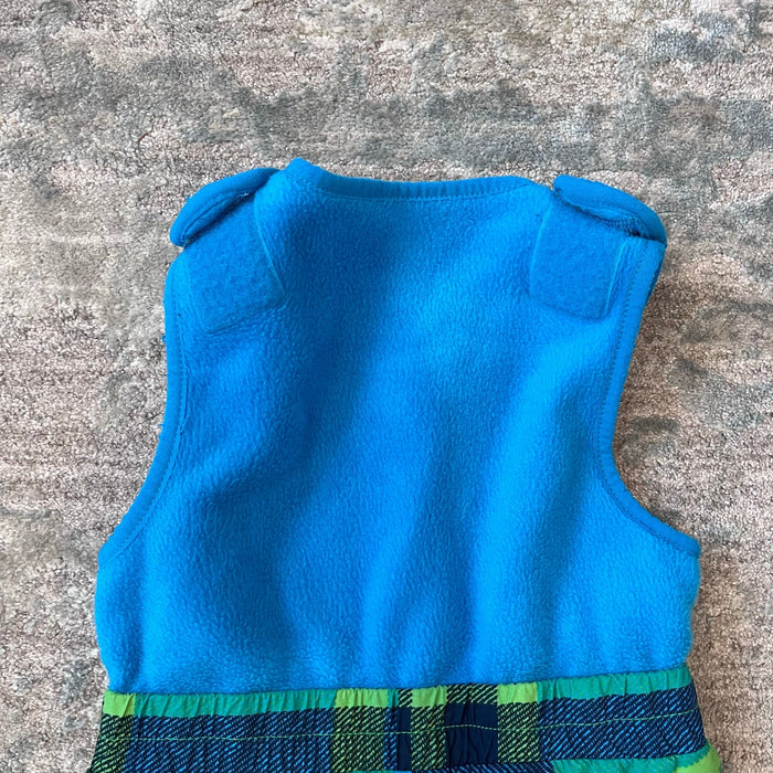 Columbia Blue Green Plaid Snow Bib Overalls 2T
