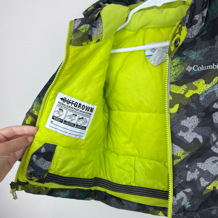 Columbia Frosty Slope Ski Jacket City Grey Brushed Camo/Bright Chartreuse 2T