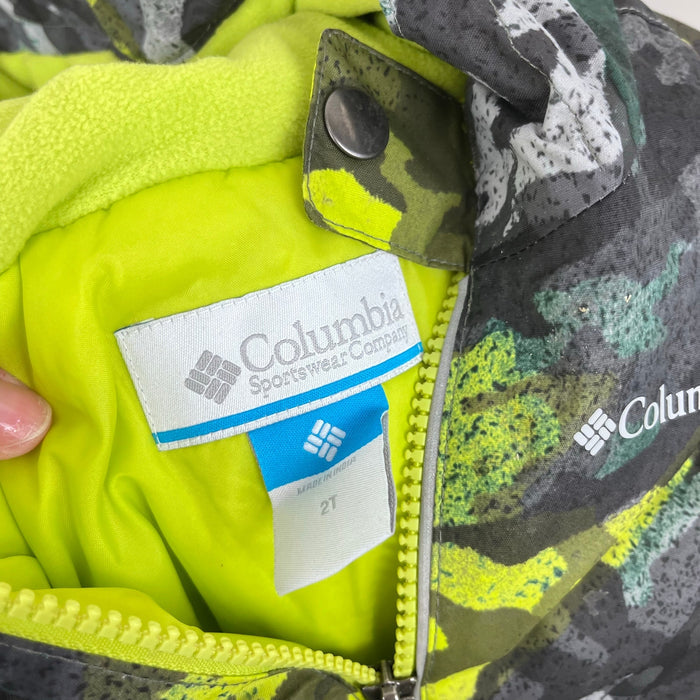 Columbia Frosty Slope Ski Jacket City Grey Brushed Camo/Bright Chartreuse 2T
