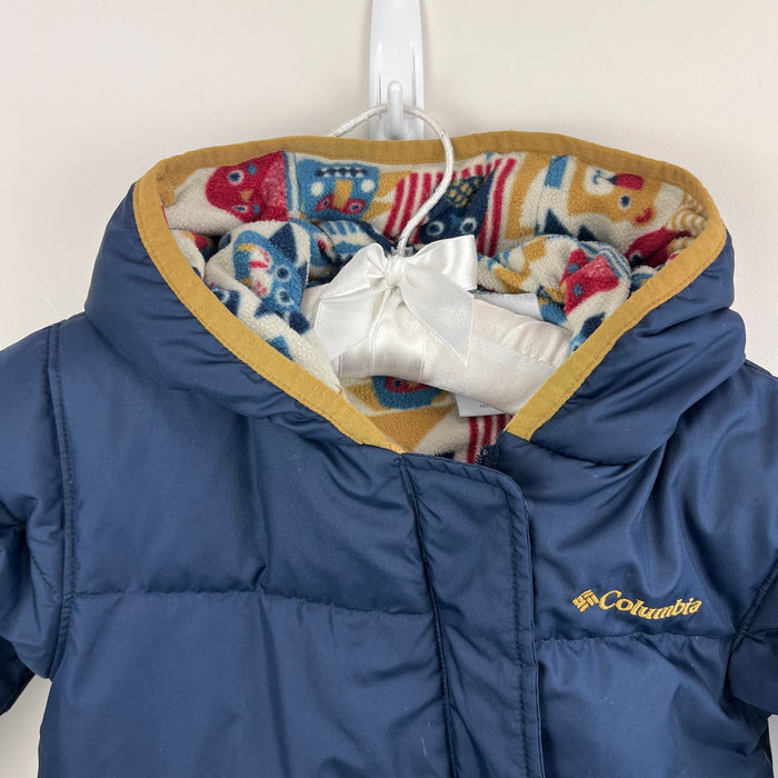 Columbia Infant Snuggly Bunny Down Bunting Snow Suit Navy Blue 12-18 Months