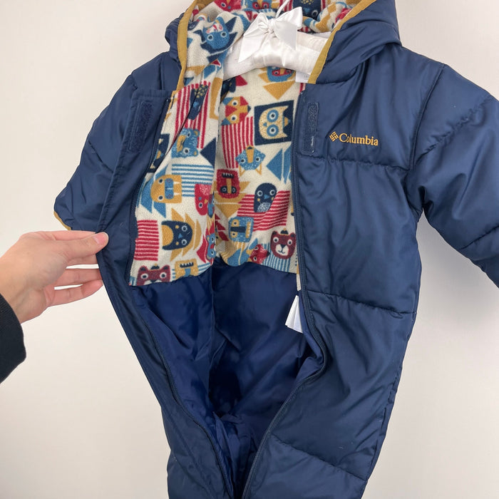 Columbia Infant Snuggly Bunny Down Bunting Snow Suit Navy Blue 12-18 Months