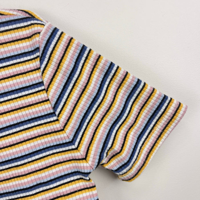 Cotton Emporium Kids' Meet & Greet Stripe Rib T-Shirt Blue Multi Stripe S 7-8