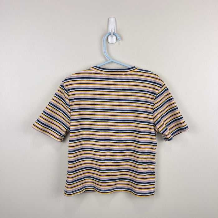 Cotton Emporium Kids' Meet & Greet Stripe Rib T-Shirt Blue Multi Stripe S 7-8