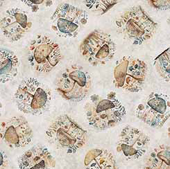 Cotton Tails - Cream Mushrooms - 30081-K - Qt Fabrics