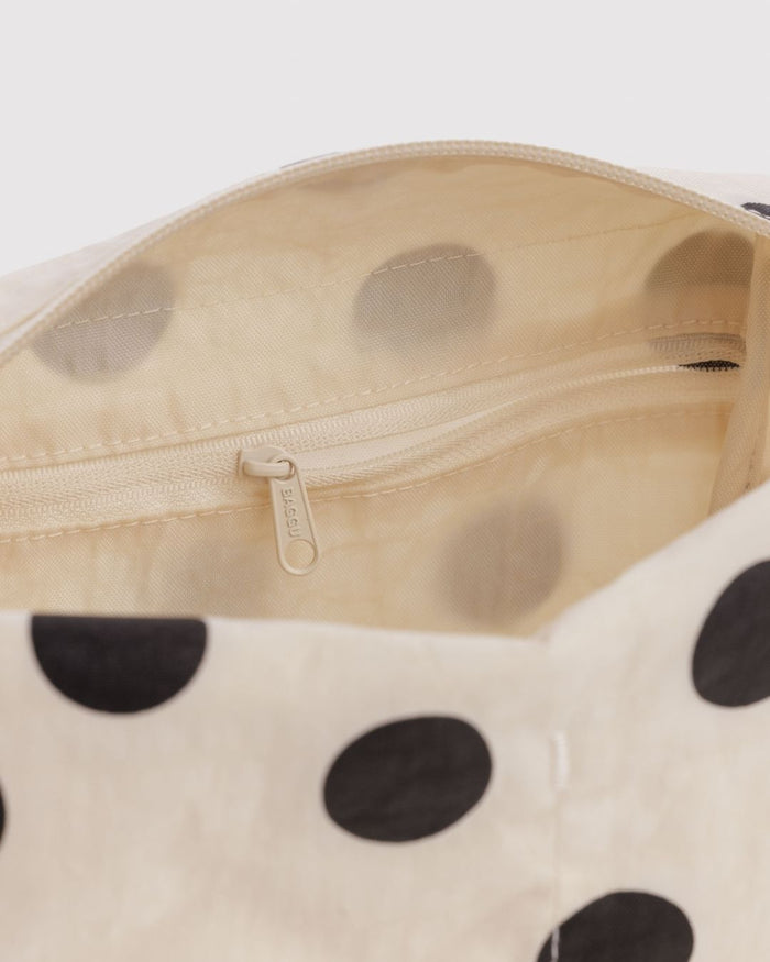 Cream and Black Polka Dot Dopp Kit | BAGGU | Dopp Kit
