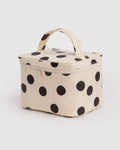 Cream and Black Polka Dot Large Cosmetic Case | BAGGU | Large Cosmetic Case
