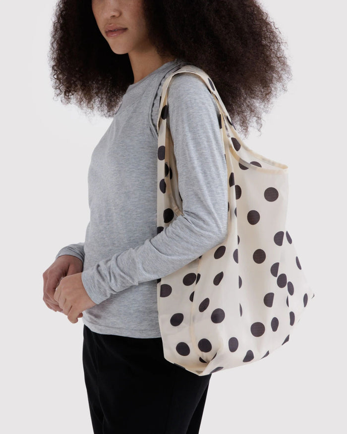 Cream and Black Polka Dot Standard BAGGU | BAGGU | Standard BAGGU