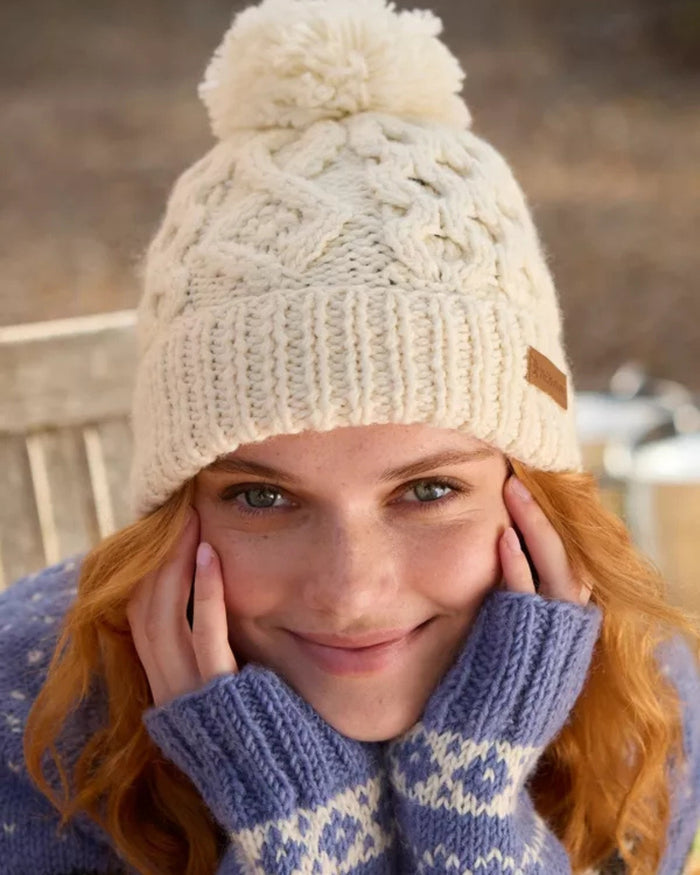Cream Enniskerry Merino Bobble Beanie Pachamama