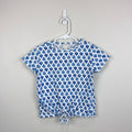 Crewcuts Blue Floral Tie Front T-Shirt S 6-7