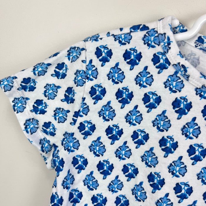Crewcuts Blue Floral Tie Front T-Shirt S 6-7