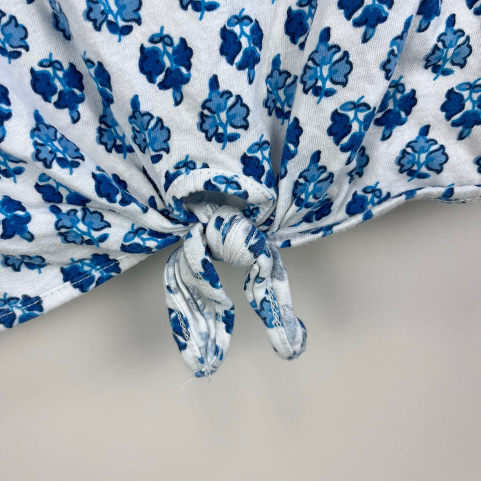 Crewcuts Blue Floral Tie Front T-Shirt S 6-7