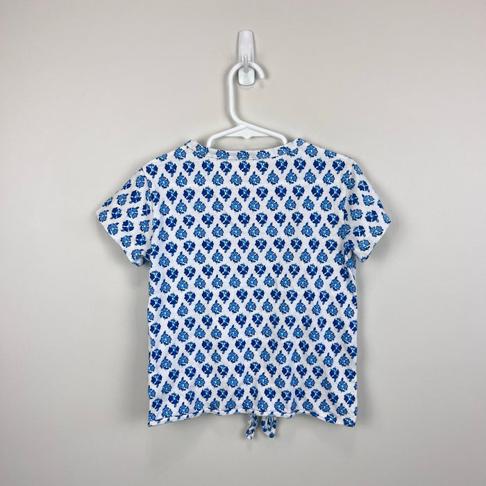 Crewcuts Blue Floral Tie Front T-Shirt S 6-7