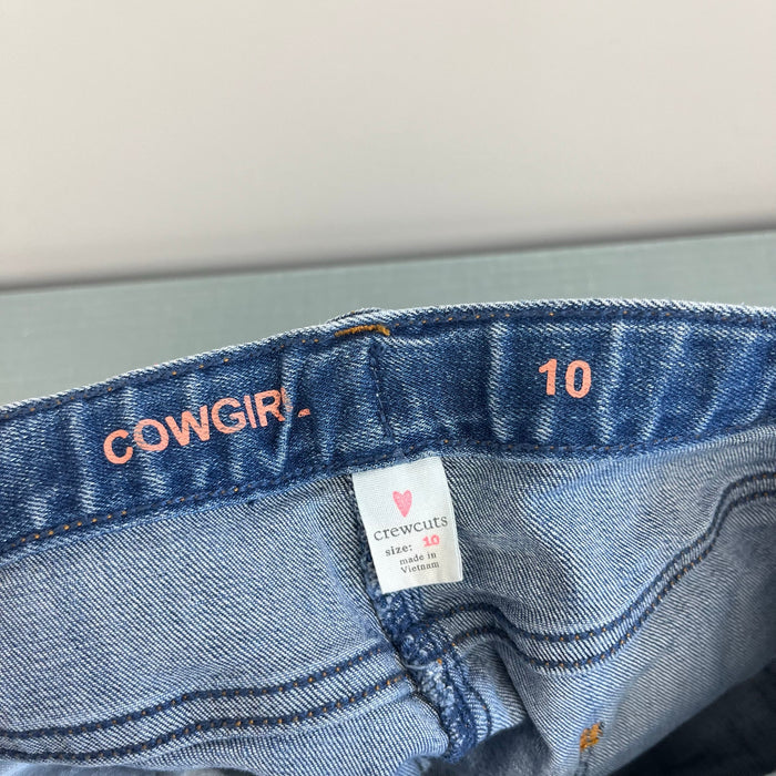 Crewcuts Cuffed Medium Wash Denim Cowgirl Shorts 10