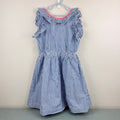 Crewcuts Girls' Ruffle Dress in Blue Shirting Stripe 10