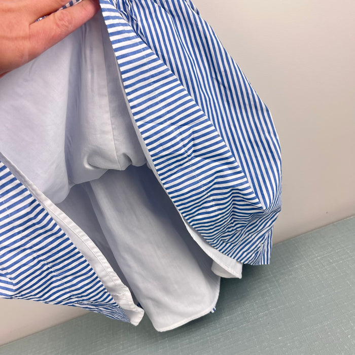 Crewcuts Girls' Ruffle Dress in Blue Shirting Stripe 10