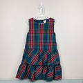 Crewcuts Girls Tartan Tiered Dress Warm Spruce 8