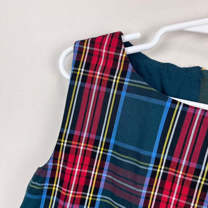 Crewcuts Girls Tartan Tiered Dress Warm Spruce 8