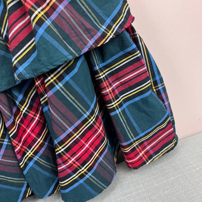 Crewcuts Girls Tartan Tiered Dress Warm Spruce 8