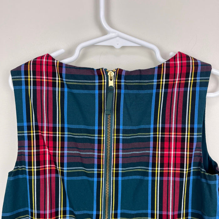 Crewcuts Girls Tartan Tiered Dress Warm Spruce 8