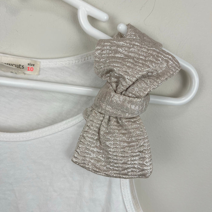 Crewcuts Girls White Metallic Bow Tank Top 10