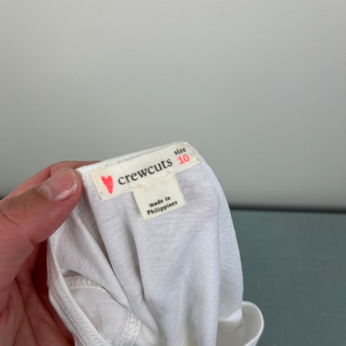 Crewcuts Girls White Metallic Bow Tank Top 10