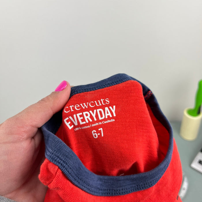 Crewcuts Long Sleeve Red Soccer T-shirt 6-7